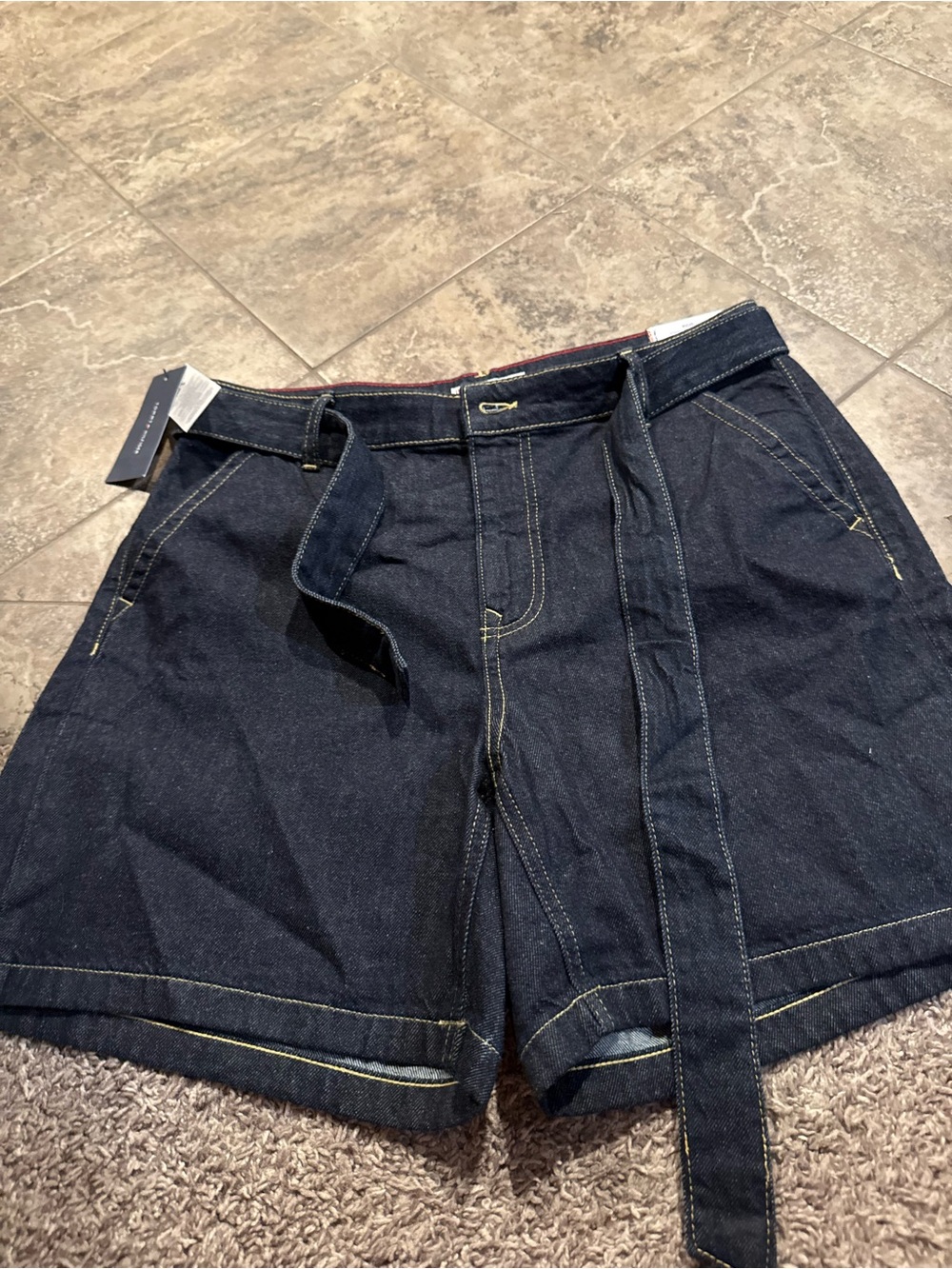 🐒Women’s Dark Blue Tommy Hilfiger Denim tie Shorts